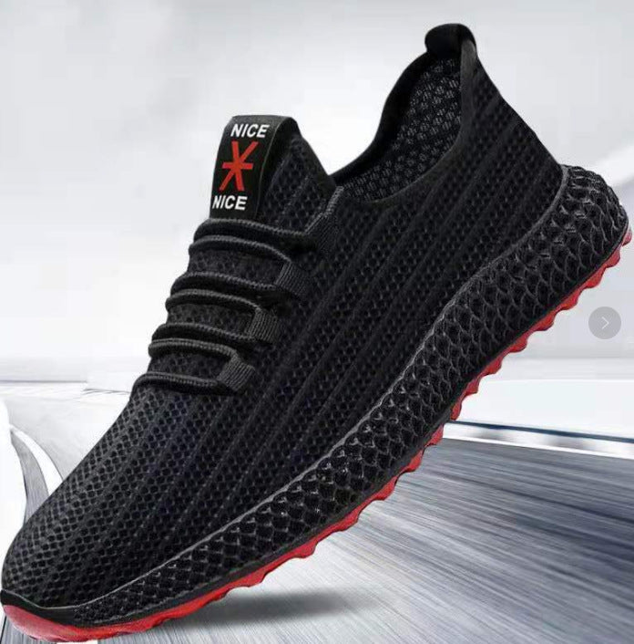 Fashion soft bottom breathable casual shoes flying weave