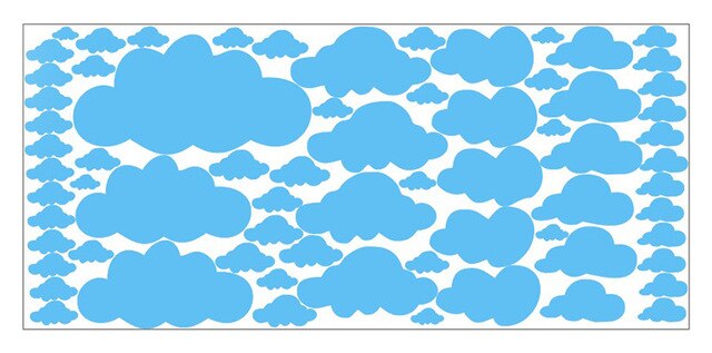 68pcs/set Mixed Size 2.5-25cm Cartoon Clouds Wall Stickers For Kids Baby Rooms Home Decor Art Mural Peel And Stick PVC Wallpaper